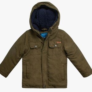 Perry Ellis Green Puffer Jacket with Modern Utility Style